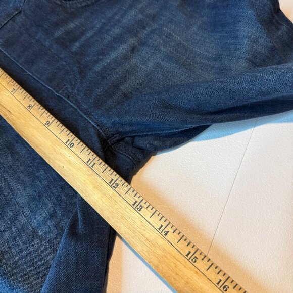 Spanx Women 29 Straight Jean Signature Dark Wash Stretch Denim Side Zip Slimming - Picture 9 of 11